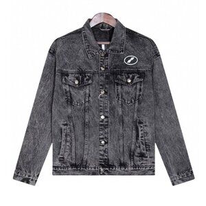 We11done Distressed Denim Jacket Black
